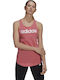 Adidas Loungewear Essentials Women's Athletic Cotton Blouse Sleeveless Pink