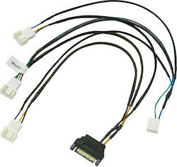 Akasa 15-Pin Sata - 4-Pin pwm Cable 0.3m Πολύχρωμο AK-CBFA06-30