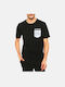 Jacquard Mesh Pocket T-shirt Μαύρο