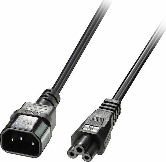 Lindy IEC C14 - IEC C5 Cable 1m Μαύρο 30340