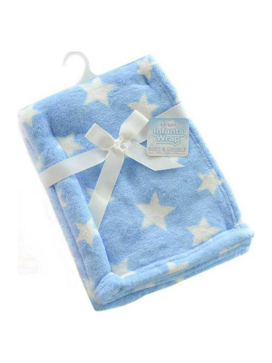 Soft Touch Decke Wickeltücher für Kinderzimmer Star Samt Hellblau 75x100cm