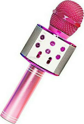 WSTER Ασύρματο Μικρόφωνο Karaoke σε Ροζ Χρώμα