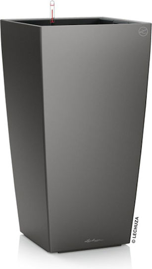 Lechuza Cubico Premium Αυτοποτιζόμενη Γλάστρα Πλαστική Γκρι 29.5x29.5x56.5εκ.
