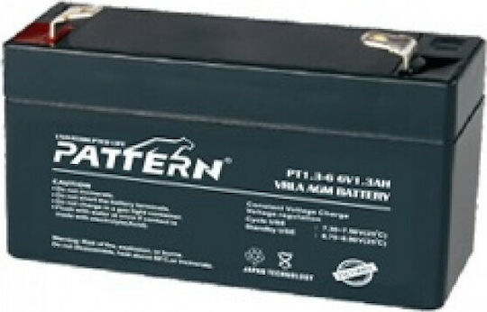 Pattern Battery PT1.3-6 UPS Battery with Capacity 1.3Ah and Voltage 6V 1pcs