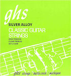 GHS Strings Set Versilbert Saiten für Klassische Gitarre Tie End Regular Classics Silber Kupfer Bässe 28 - 43"