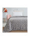 Beauty Home Κουβέρτα Fleece Art Φωσφορίζουσα Γκρι 160x220εκ.