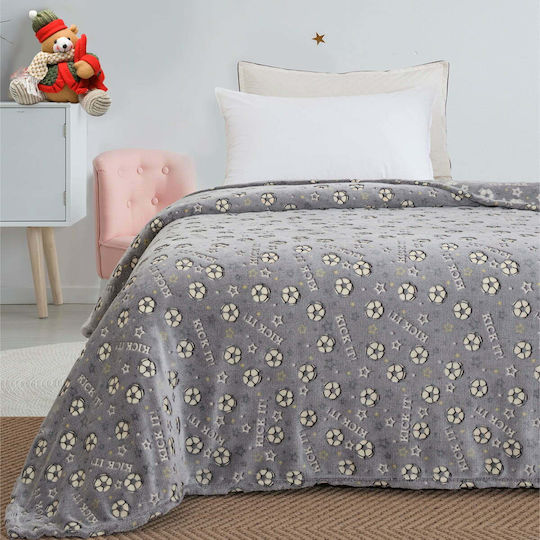 Beauty Home Pătură Fleece Art Fosforescentă Gri 160x220cm
