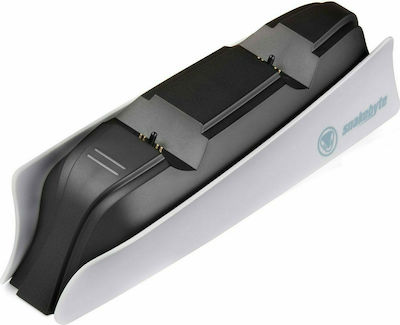 Snakebyte PS5 Dual Charging Station with LED Light & Dock Port Twin:Charge 5 White SB916168