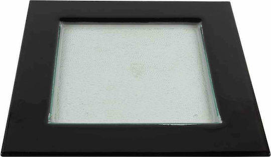 Art et Lumiere Square Glass Decorative Platter Black 31x31cm