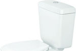 Gloria Minion 59 Wandmontiert Porzellan Toiletten-Spülung Rechteckig Weiß