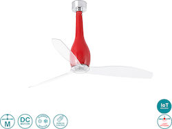 Faro Barcelona 32W 128cm Glossy Red / Transparent Eterfan Smart