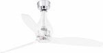 Faro Barcelona Mini Eterfan Smart 33382WP Ventilator de Tavan 128cm cu WiFi și Telecomandă Transparent