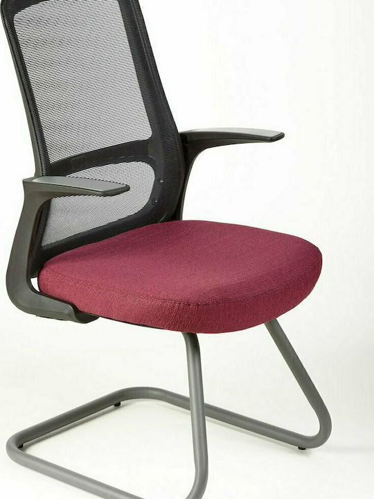 Stuhl C7 mit Armlehnen Βυσσινί / Μαύρη 60x60x10...