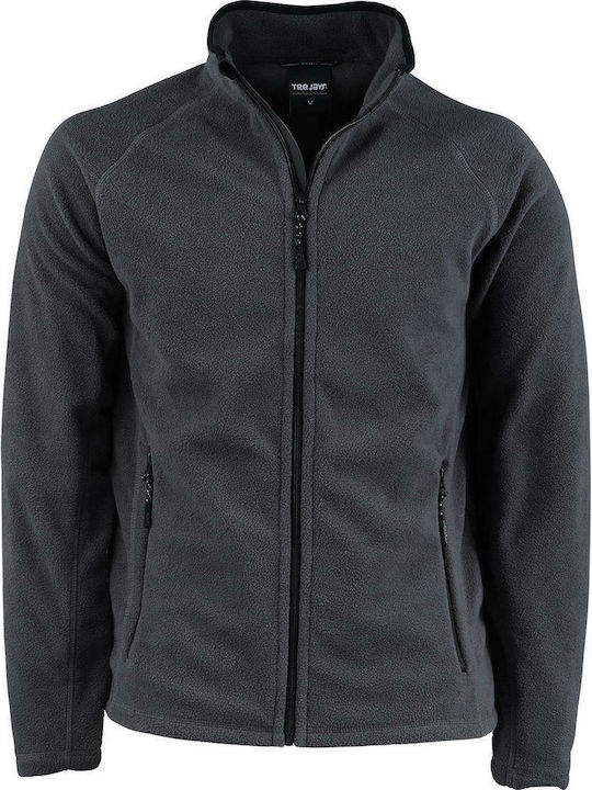 Tee Jays Active Fleece Men's Long Sleeve Promotional Cardigan Dark Grey