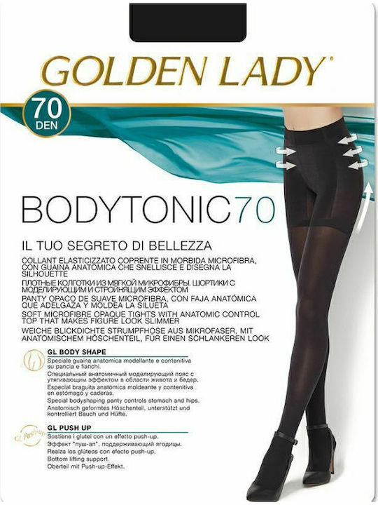 Golden Lady Bodytonic 121FFF Women's Pantyhose 70 Den Tightening Black