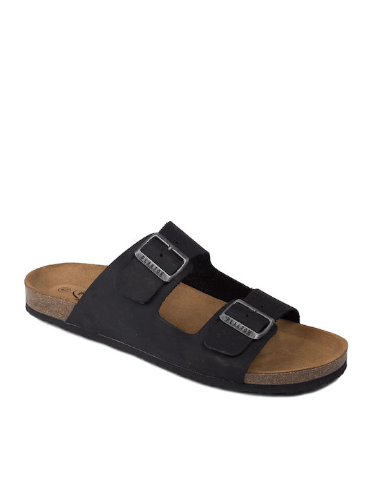 Plakton Men's Leather Sandals Black