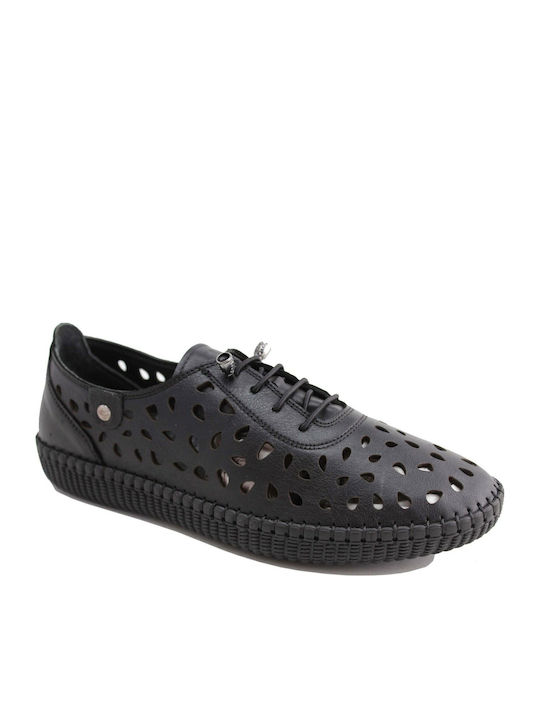 On the Road 17191 Women's Leather Oxford Shoes Black