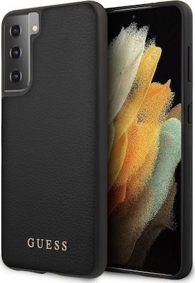 Guess Umschlag Rückseite Synthetisches Leder Schwarz (Galaxy S21+ 5G) GUHCS21MIGLBK