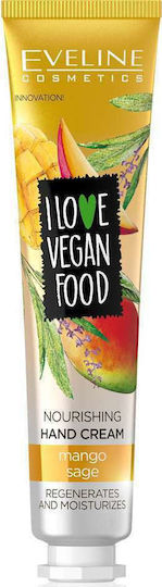 Eveline I Love Vegan Food Ενυδατική Κρέμα Χεριών Mango Sage 50ml