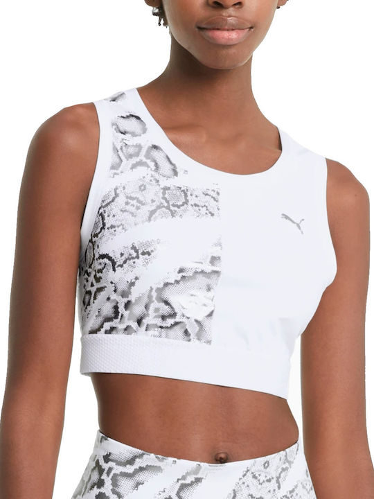 PUMA Γυνăkĭe Crop Top Fără Mânecă Alb