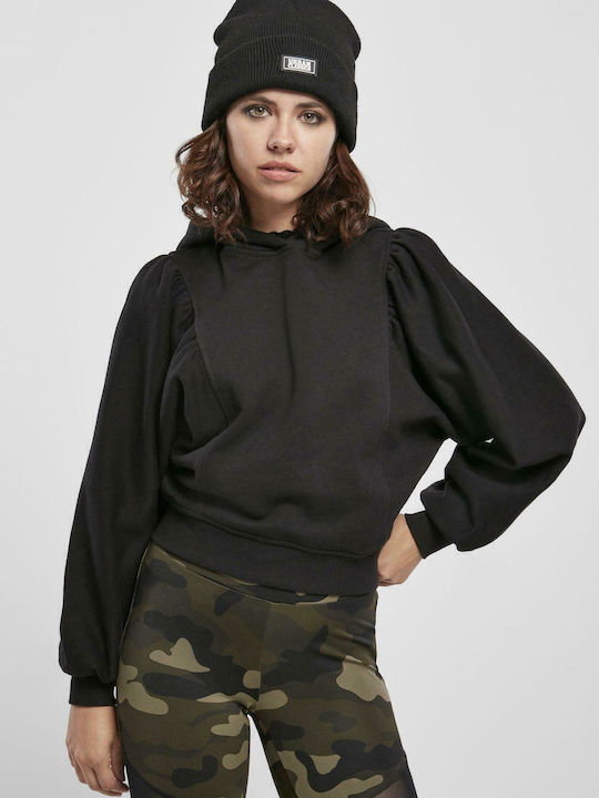 Lang Damen Sweatshirt Kapuzen Schwarz