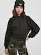 Lang Damen Sweatshirt Kapuzen Schwarz