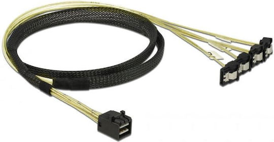 DeLock Mini SAS - 4x 7-Pin SATA III Angle (90°) Cable 1m (85685)