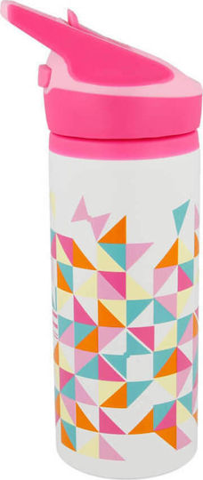 Stor Plastic Kids Water Bottle Minnie with Straw Pink 710ml