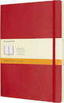 Moleskine Σημειωματάριο Ριγέ με Λάστιχο Soft Ruled XL Scarlet