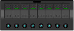 Eval Boat Switch with Panels Πίνακας Ασφαλειών Αδιάβροχος Electron (8 Διακόπτες)