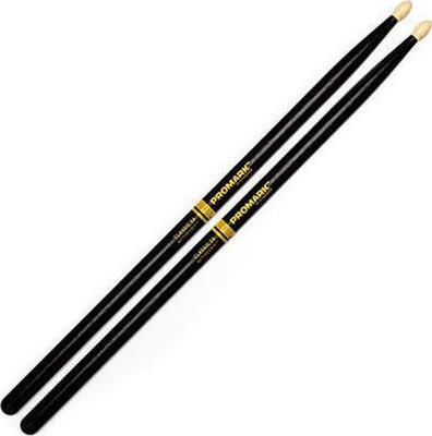 Promark Hickory Drumsticks Drums Rebound Activegrip 5A with Tip Shape Acorn in Black Color Tip