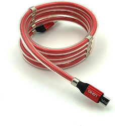 Ldnio LS491 Magnetic USB 2.0 to micro USB Cable Κόκκινο 1m (LD-LS491MR)