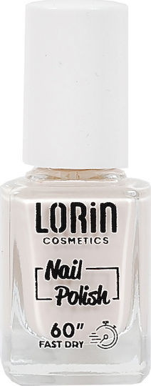 Lorin Fast Dry Polish 60" Glossy Βερνίκι Νυχιών Quick Dry Λευκό 205 13ml
