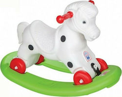 Oxford Home Rocking Toy Horse for 36++ months with Wheel with Max Load Capacity 25kg White