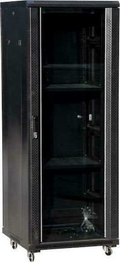 A-LAN Boden Rack-Schrank 42U 60x80x215cm Schwarz SS-42U-600-800-01-C