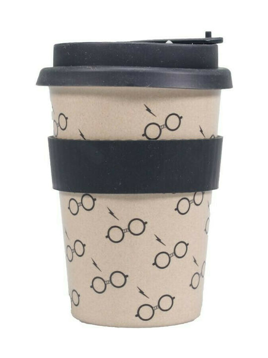 Graffiti Boy Who Lived Cană Bambus cu Capac Bej 400ml