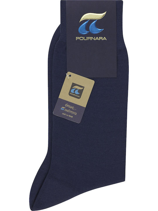 Pournara Ανδρικές Μονόχρωμες Κάλτσες Μπλε 5Pack