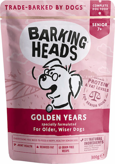 Barking Heads Golden Years Υγρή Τροφή για Ηλικιωμένους Σκύλους σε Φακελάκι με Κοτόπουλο, Σολομό, Λαχανικά, Ρύζι, Καρότο και Κολοκυθάκι χωρίς Σιτηρά 300gr