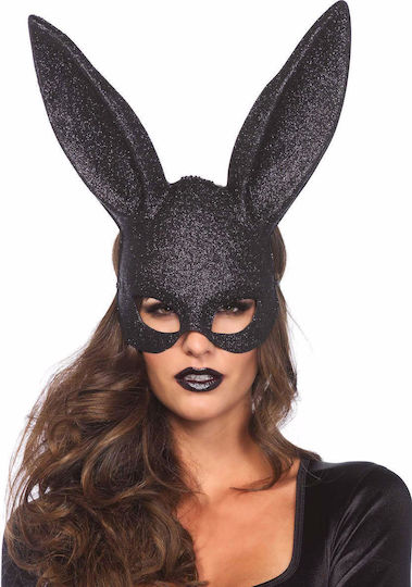 Leg Avenue Glitter Masquerade Rabbit Mask BDSM Maske in Schwarz Farbe