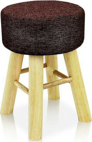 Stool For Living Room Upholstered with Fabric dark Dark Brown 30x30x44cm