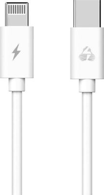 Powertech Regular USB 2.0 Cable USB-C male - Lightning Λευκό 1m (PTR-0092)