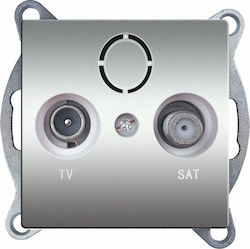 Aca Prime TV and Satellite Antenna Socket Terminal in Silver color 1000114203