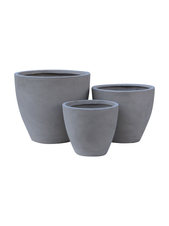 Woodwell Flower Pot 3 Set Cement Grey Ε6302,S