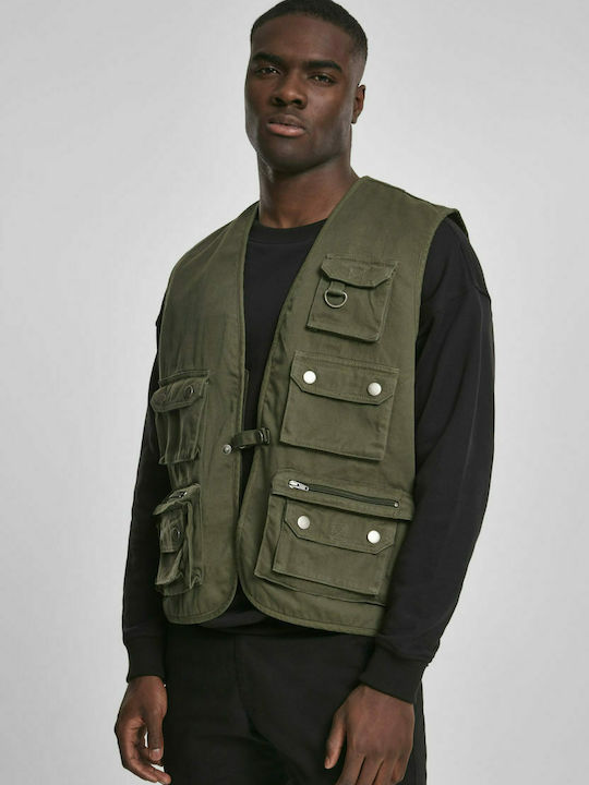 Urban Classics Men's Sleeveless Jacket Khaki