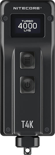 NiteCore Επαναφορτιζόμενος Φακός LED IP54 με Μέγιστη Φωτεινότητα 4000lm T4K Ενσωματωμένη