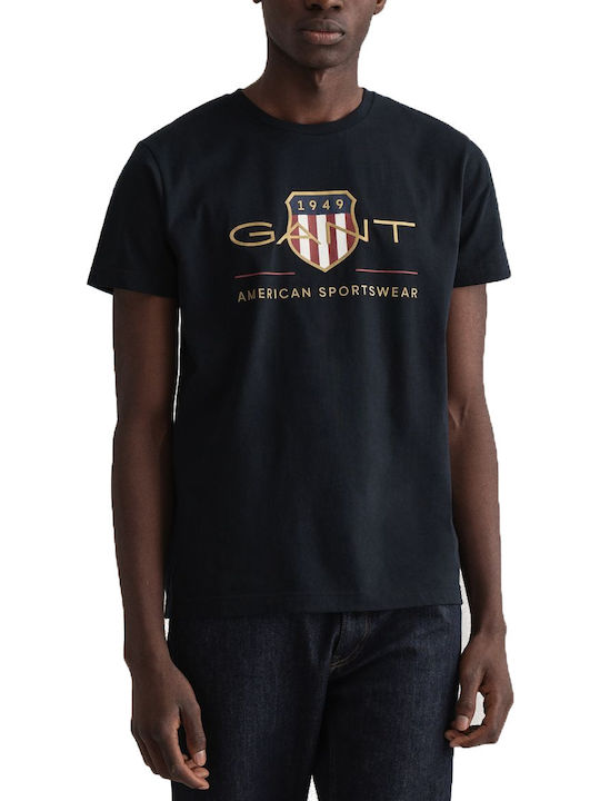 Gant Archive Shield Ανδρικό T-shirt Κοντομάνικο Μαύρο