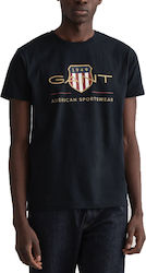Gant Archive Shield Tricou pentru bărbați cu mâneci scurte Negru