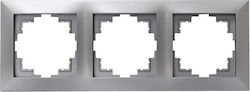 Adeleq Switch Frame 3 Positions Horizontal Installation in Silver Color 15-0326