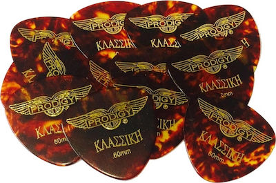 Prodigy Picks für Bouzouki Κλασσική Schildpatt Dicke 0.60mm Set 12Stück