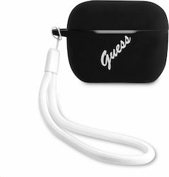 Guess Vintage Hülle Silikon in Schwarz Farbe für Apple AirPods Pro